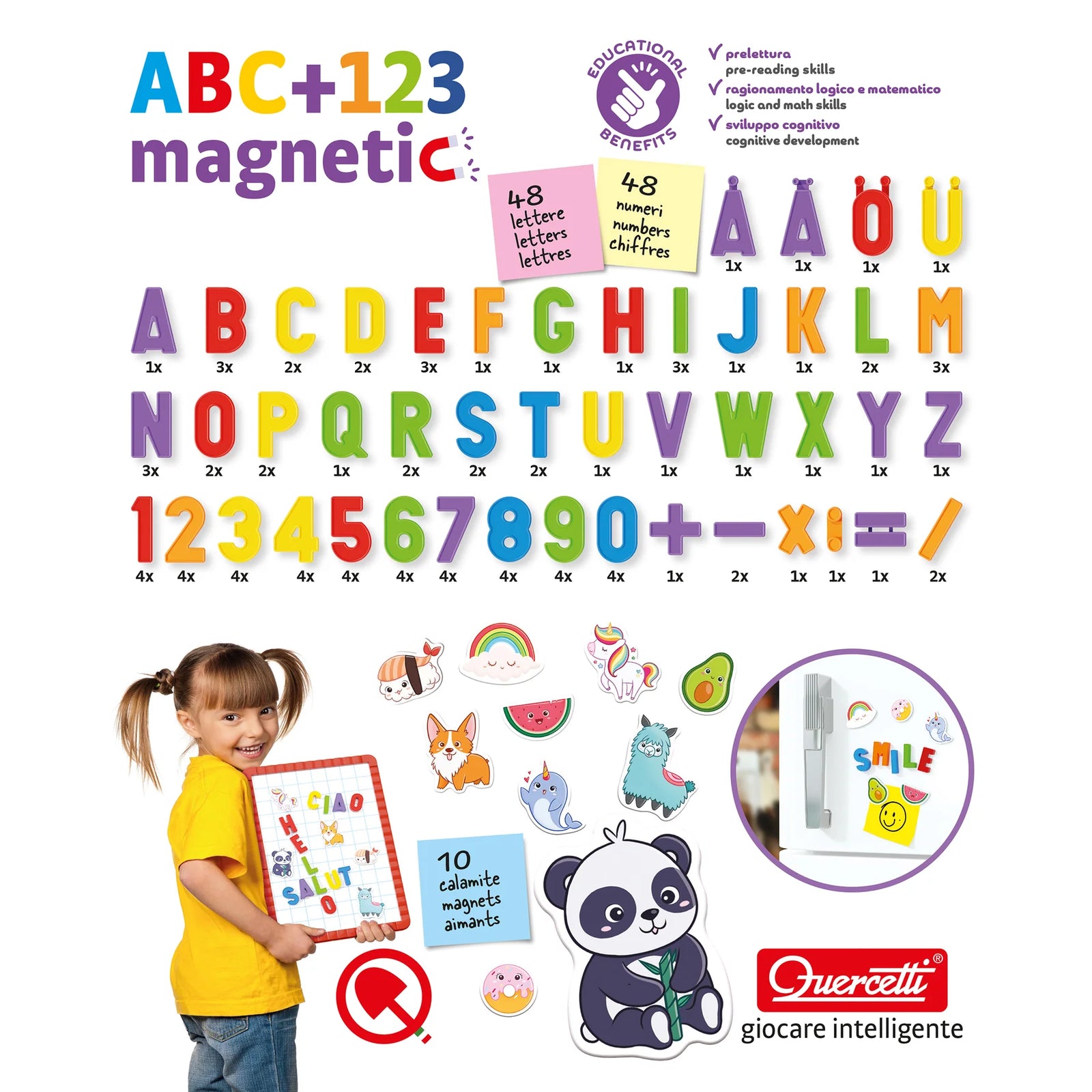 Quercetti ABC 123 Magnetic Letters + Numbers