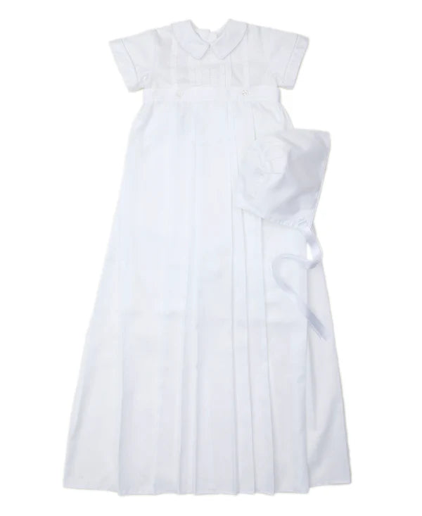 Kissy Kissy Aiden Christening Convertible Gown & Hat Set