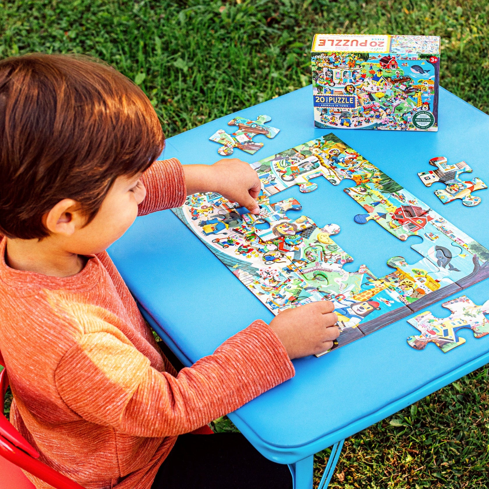 Eeboo Animal Color Eeboo Animals In Town 20 Piece Puzzle | Kids ’N Kribs – Kids 'N Kribs