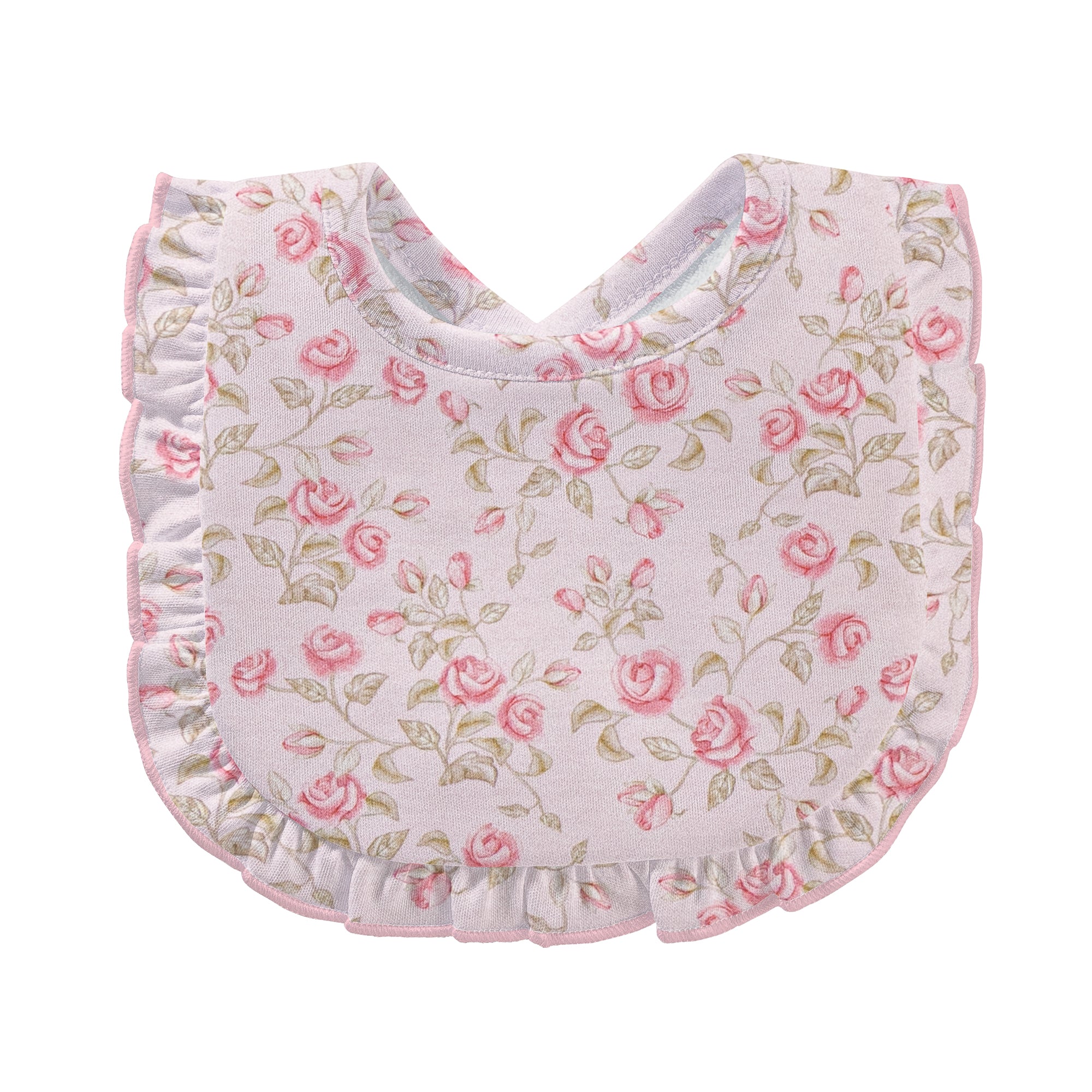 Baby Club Chic Velvet Petals Printed Pima Bib with Ruffle