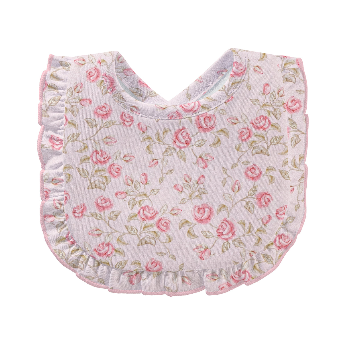 Baby Club Chic Velvet Petals Printed Pima Bib with Ruffle