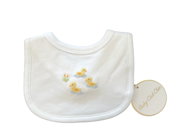 Baby Club Chic Little Ducks Bib w/Piping