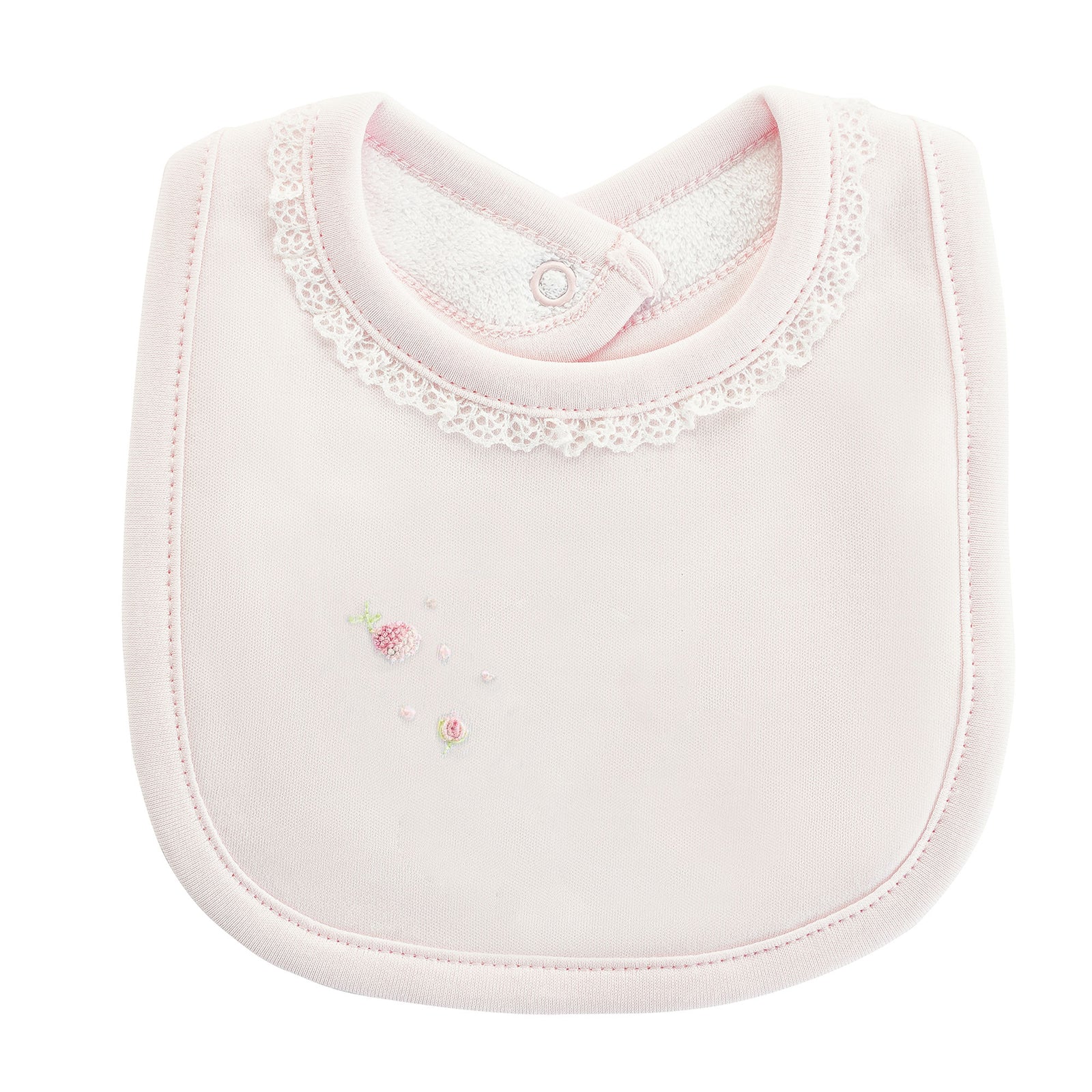 Baby Club Chic Spring Flowers Bib w/Lace Trim