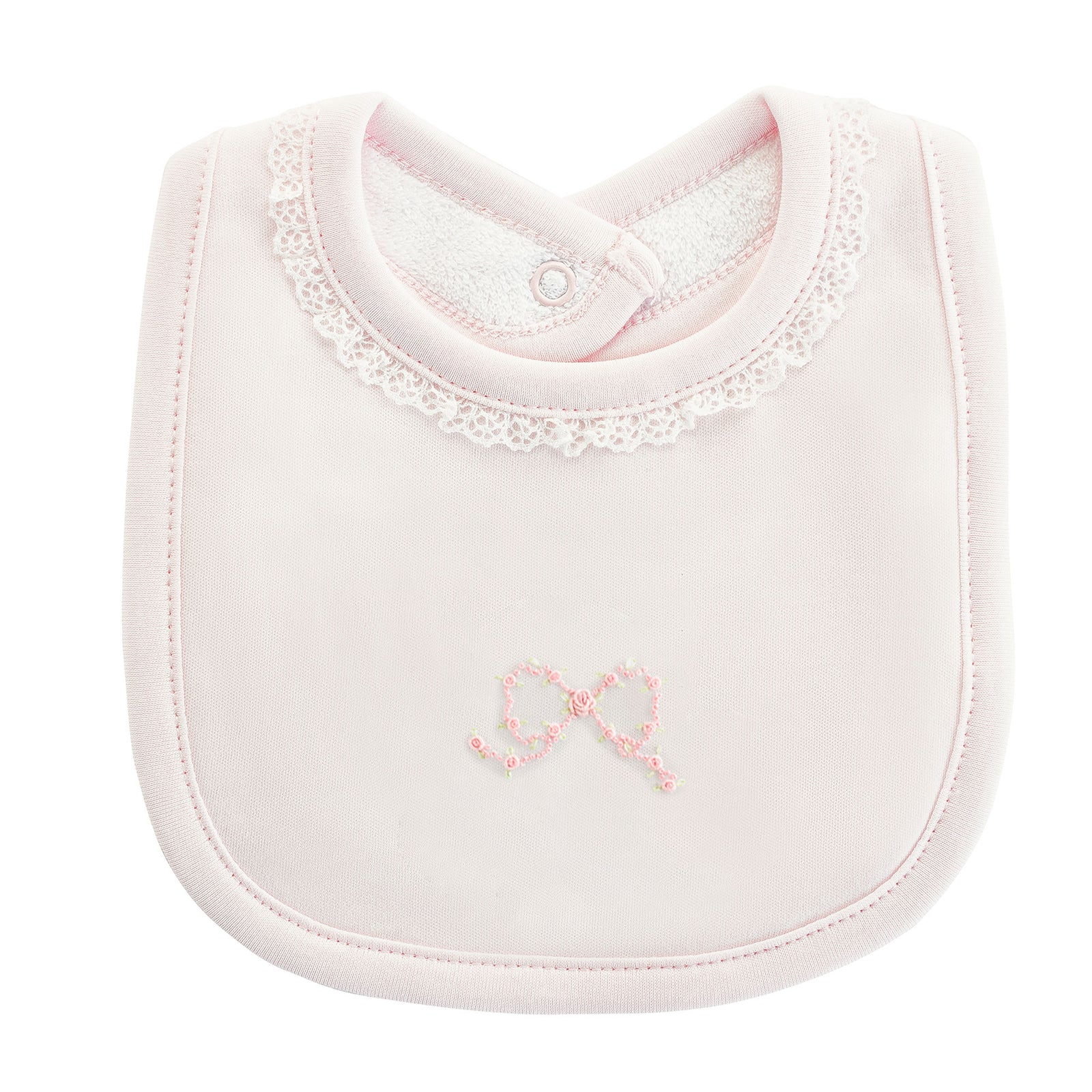 Baby Club Chic Pretty Bow Bib w/Lace Trim