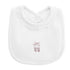Baby Club Chic Sugarplum Steps Embroidered Pima Bib with Lace Trim
