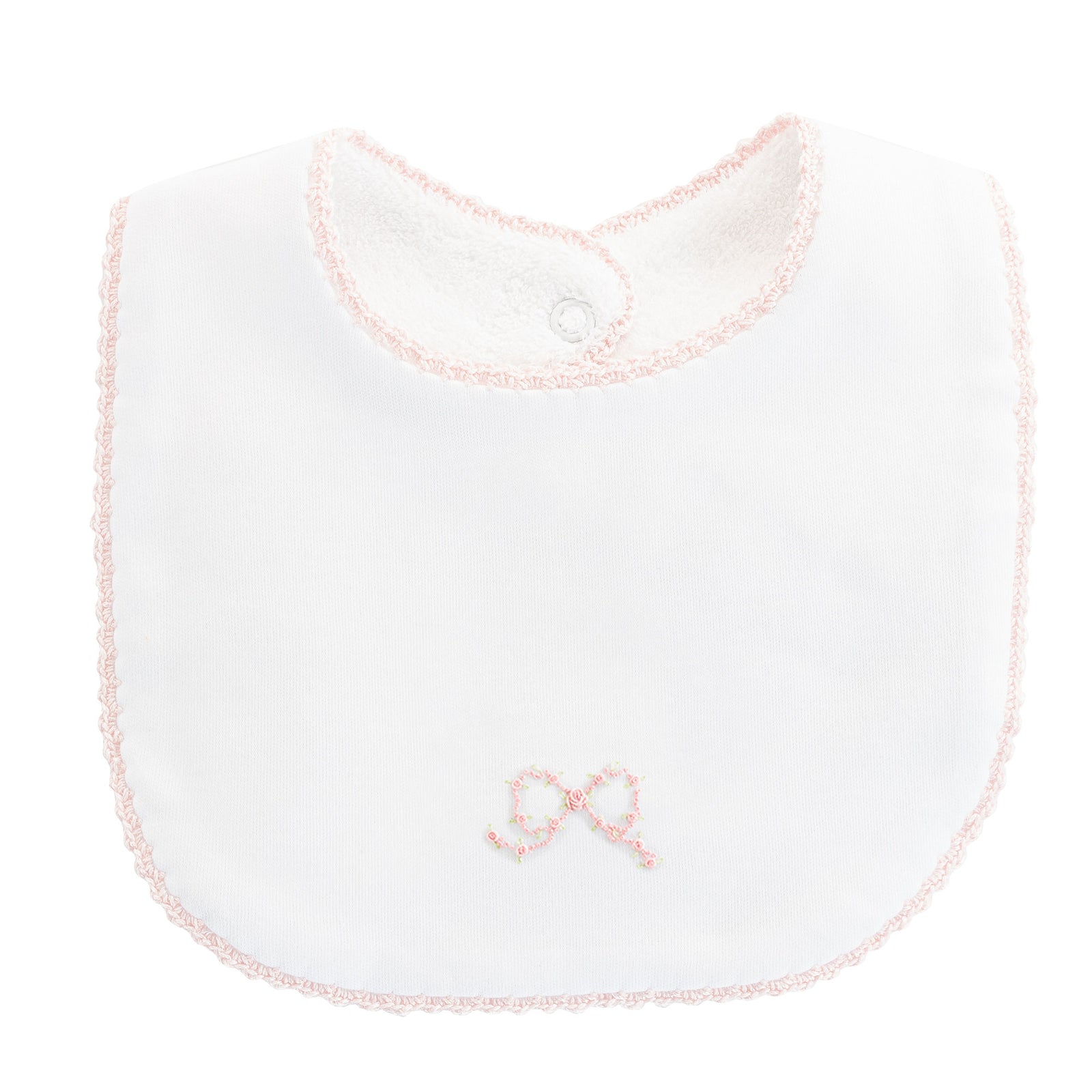 Baby Club Chic Pretty Bow w/Crochet Trim, Pink