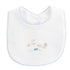 Baby Lambs Bib w/Crochet Trim, Blue