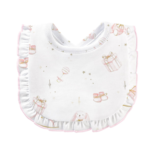 Baby Toys Bib With Ruffle, Pink