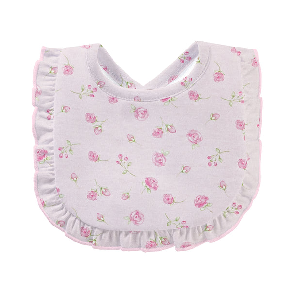 Rosebuds Printed Bib With Ruffle