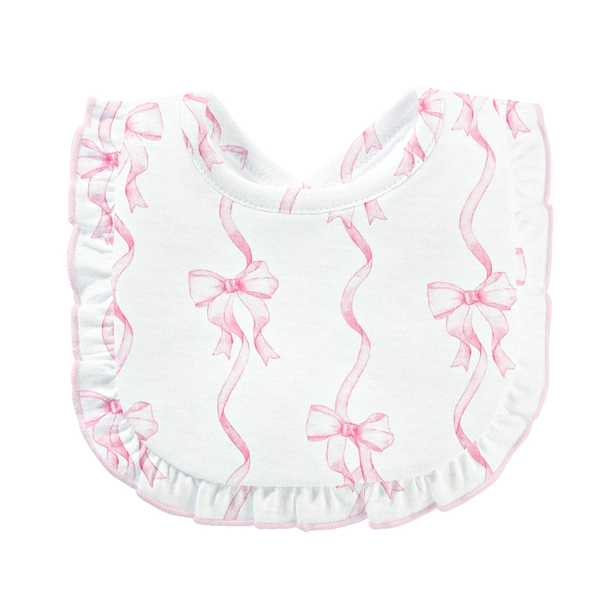Baby Club Chic Coquette Bows Printed Pima Bib with Ruffle