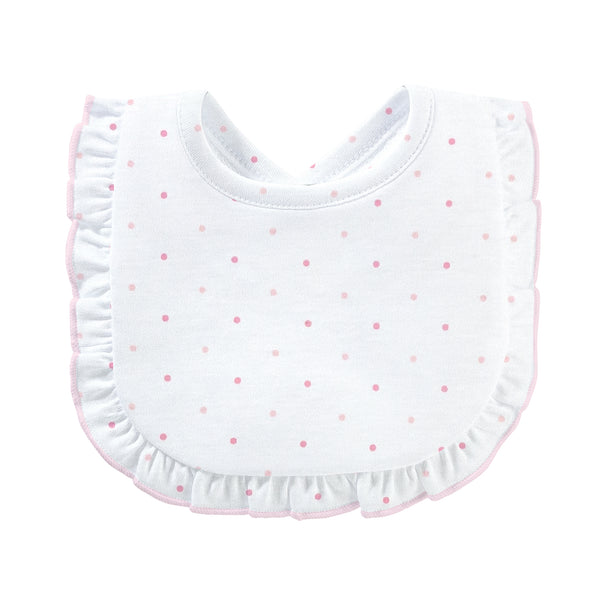 Bib - Pink Dots with Ruffle