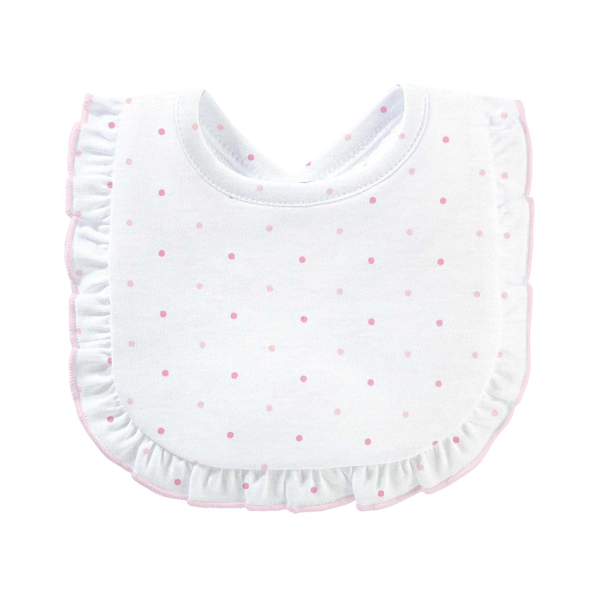 Baby Club Chic Pink Dots Bib w/Ruffle
