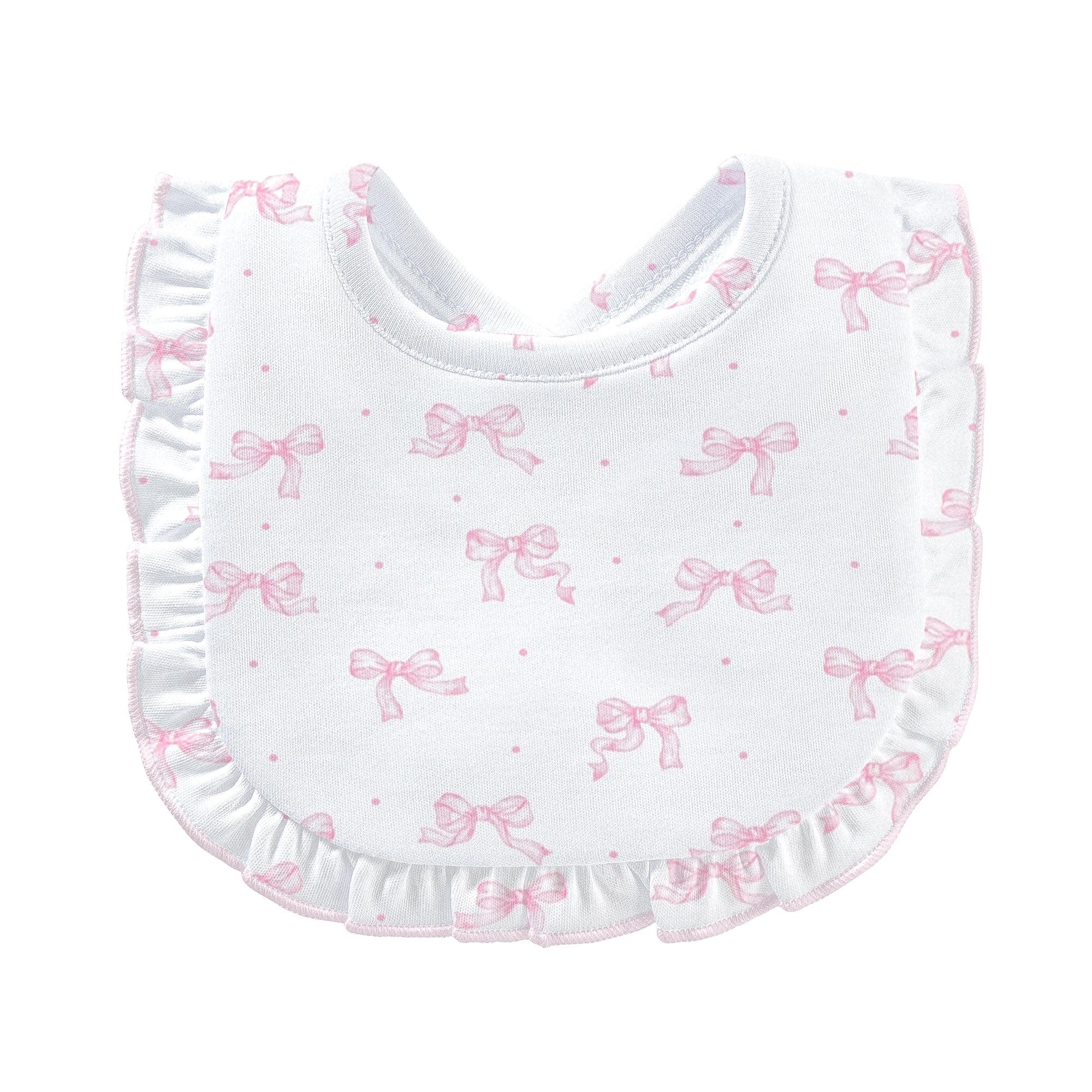 Tiny Pretty Bows Printed Bib with Ruffle