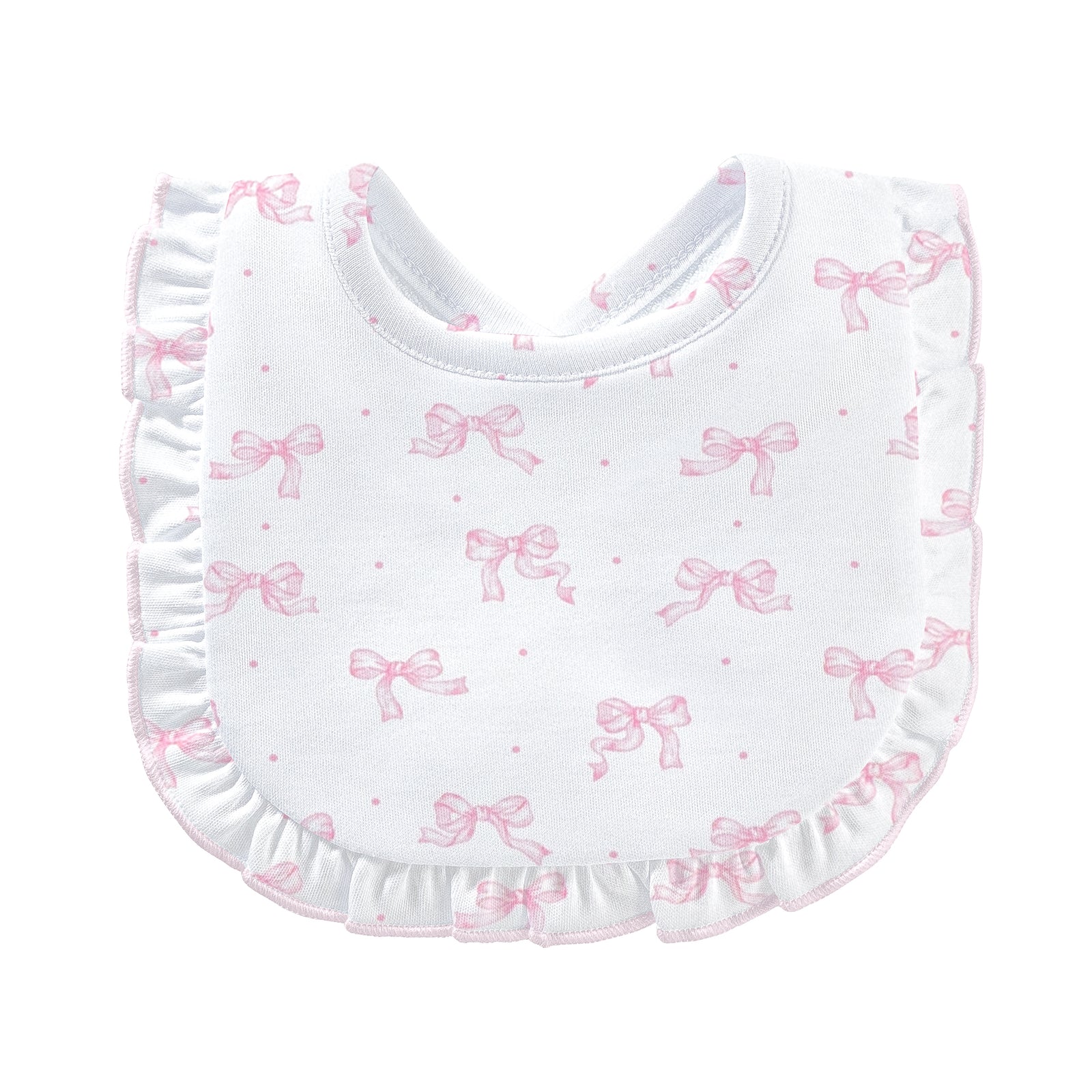 Tiny Pretty Bows Printed Bib with Ruffle