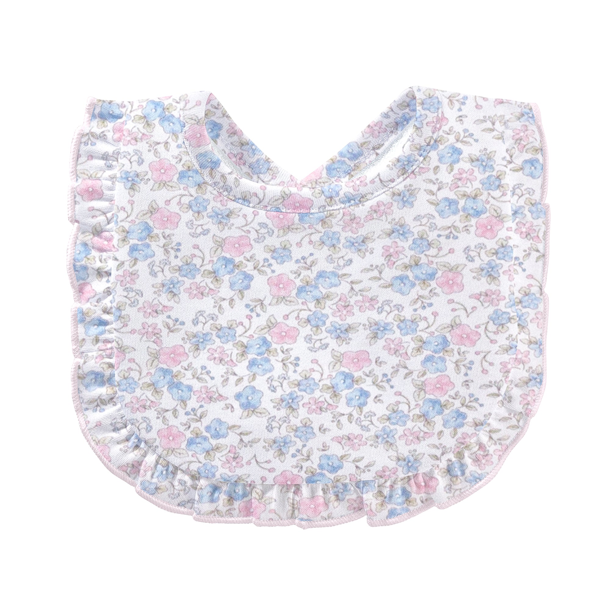 Baby Club Chic Tiny Soft Floral Printed Pima Bib with Ruffle