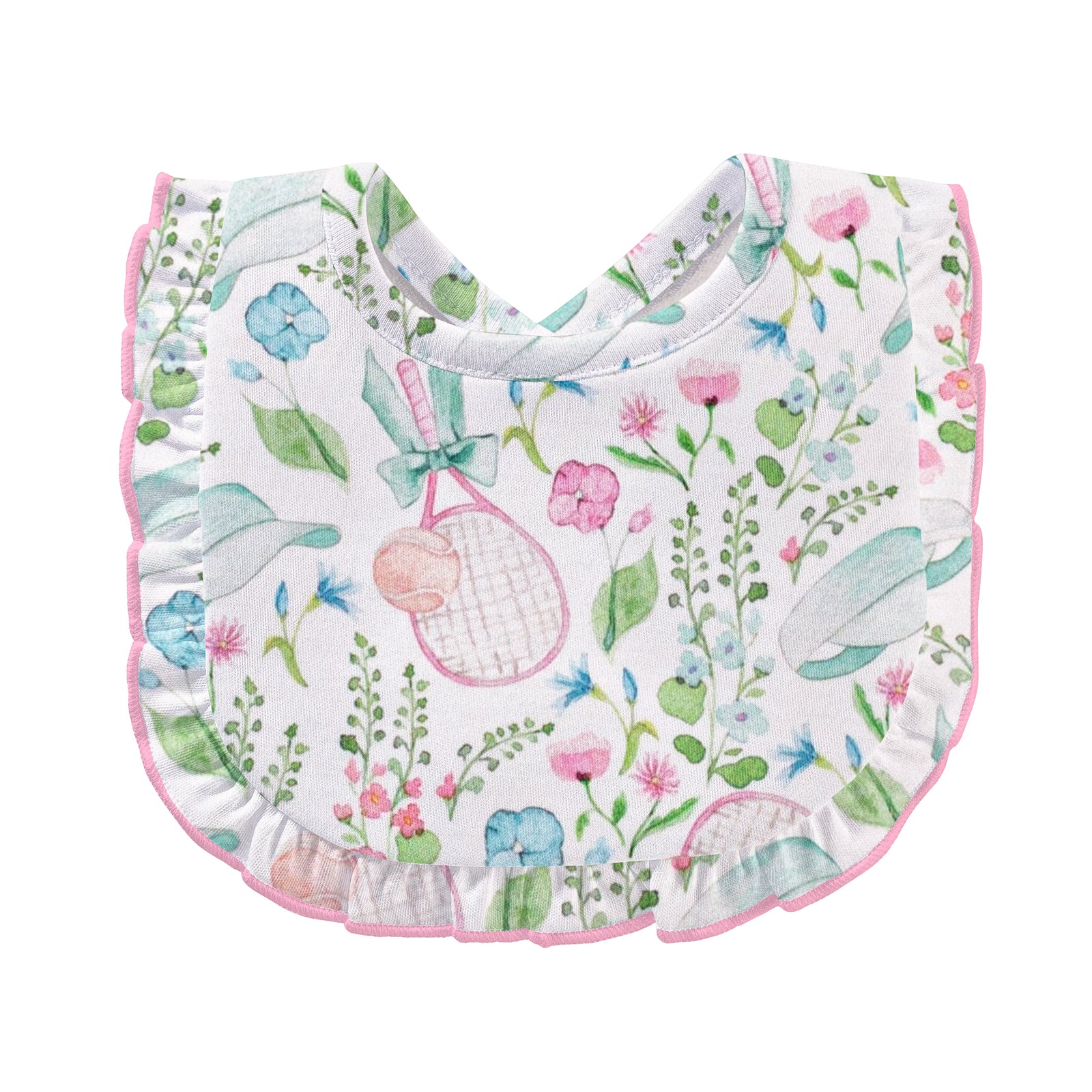 Baby Club Chic Tennis Twirls Bib w/Ruffle