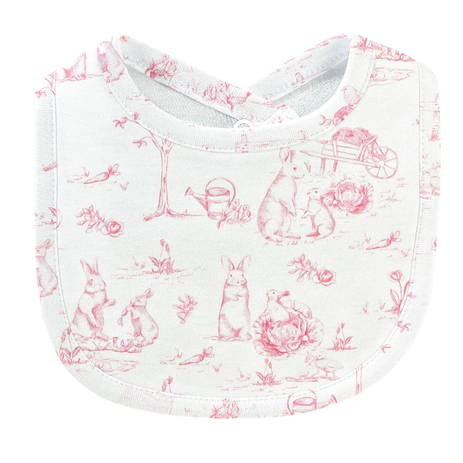 Baby Club Chic Pink Toile Bunnies Bib