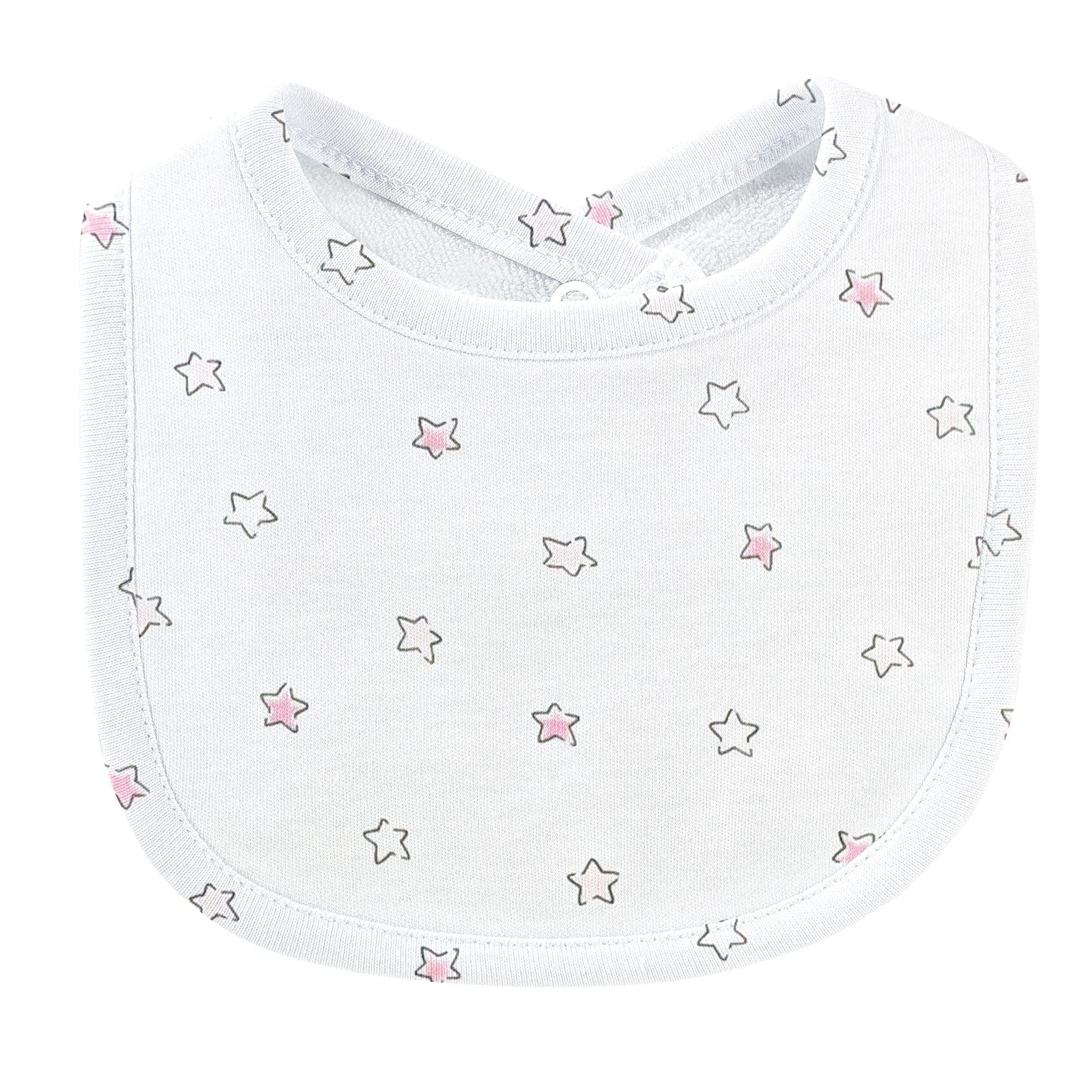 Pink Stars Printed Bib