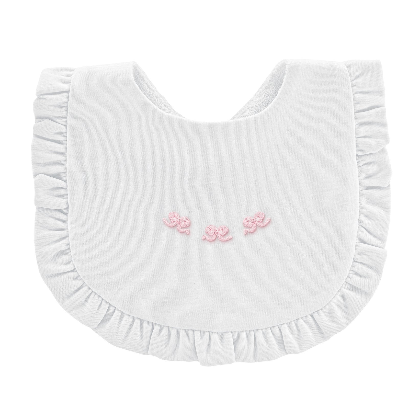 Baby Club Chic Little Bows Ruffled Bib w/Embroidery