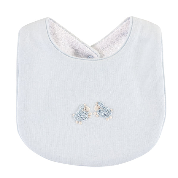 Embroidered Bib With Blue Sheep