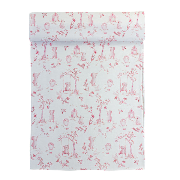 Toile De Jouy Pink Printed Swaddle Blanket