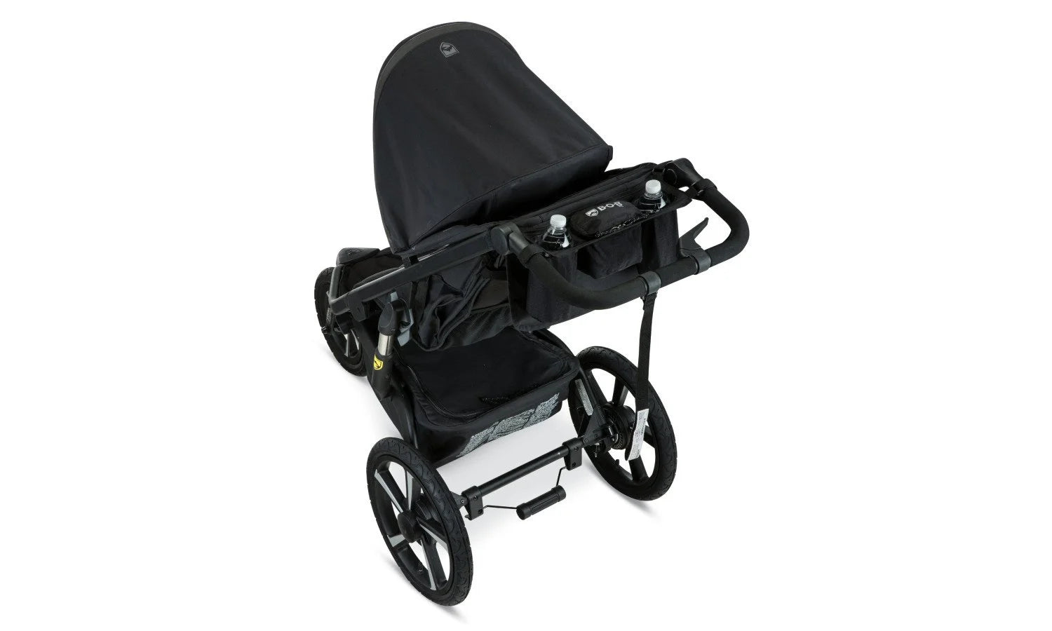 overhead view of Handlebar Console attached to alterrain pro jogging stroller