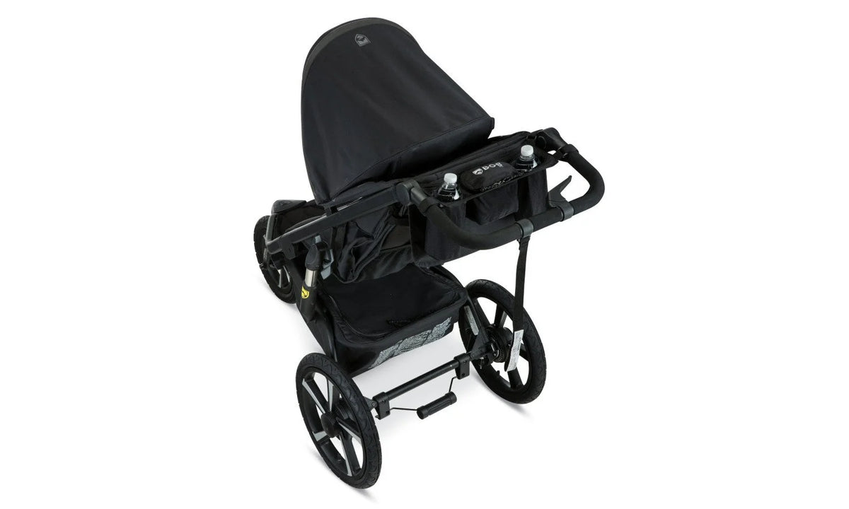 overhead view of Handlebar Console attached to alterrain pro jogging stroller