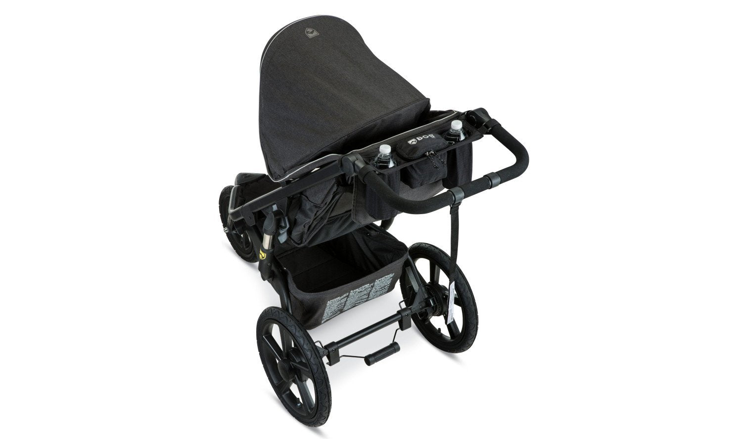 overhead view of Handlebar Console attached to alterrain jogging stroller