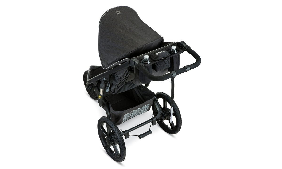 overhead view of Handlebar Console attached to alterrain jogging stroller
