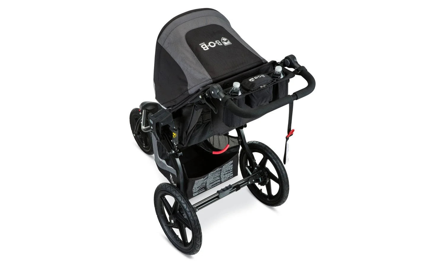 overhead view of Handlebar Console attached to Revolution Flex 3.0 jogging stroller