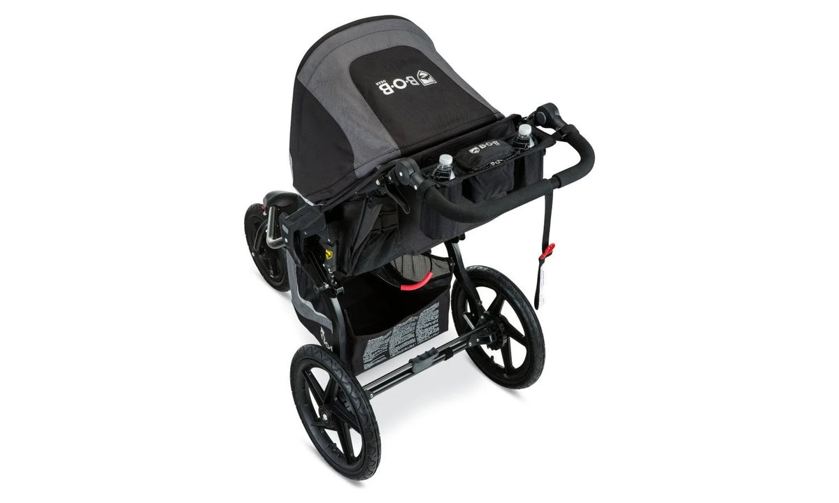 overhead view of Handlebar Console attached to Revolution Flex 3.0 jogging stroller