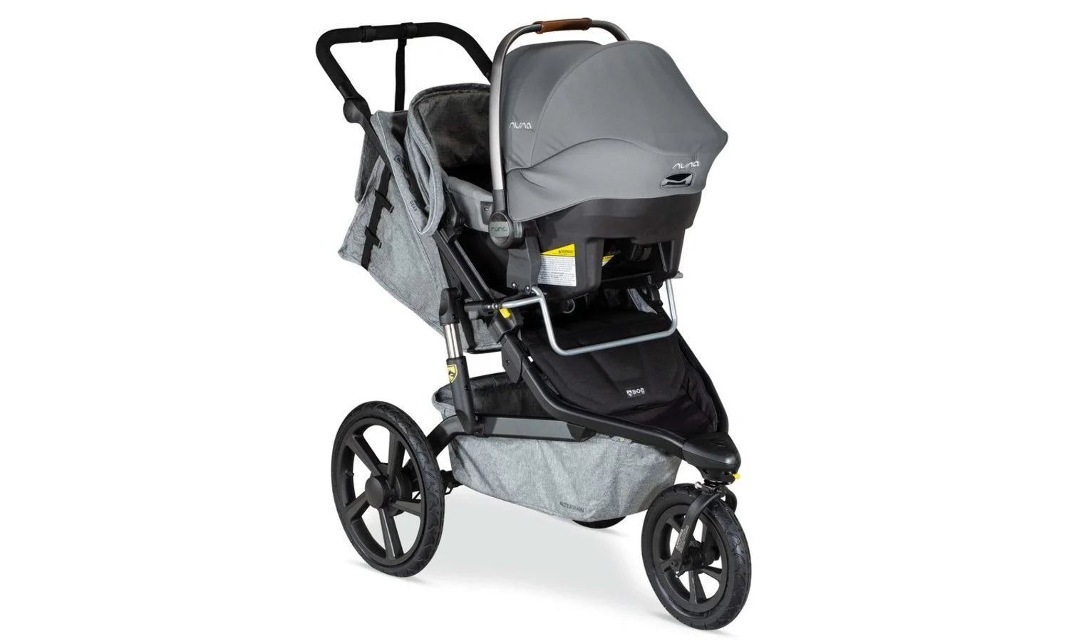 NUNA Infant Car Seat attached to BOBGear Alterrain Jogging Stroller