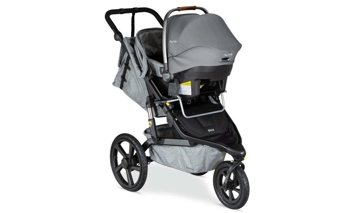 NUNA Infant Car Seat attached to BOBGear Alterrain Jogging Stroller