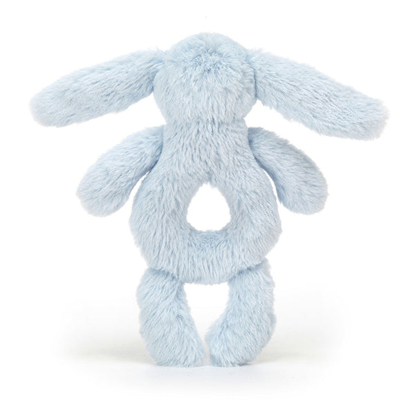 Bashful Bunny Ring Rattle, Baby Blue