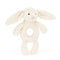 Bashful Bunny Ring Rattle, Cream