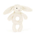 Bashful Bunny Ring Rattle, Cream