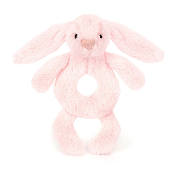 Bashful Bunny Ring Rattle, Baby Pink