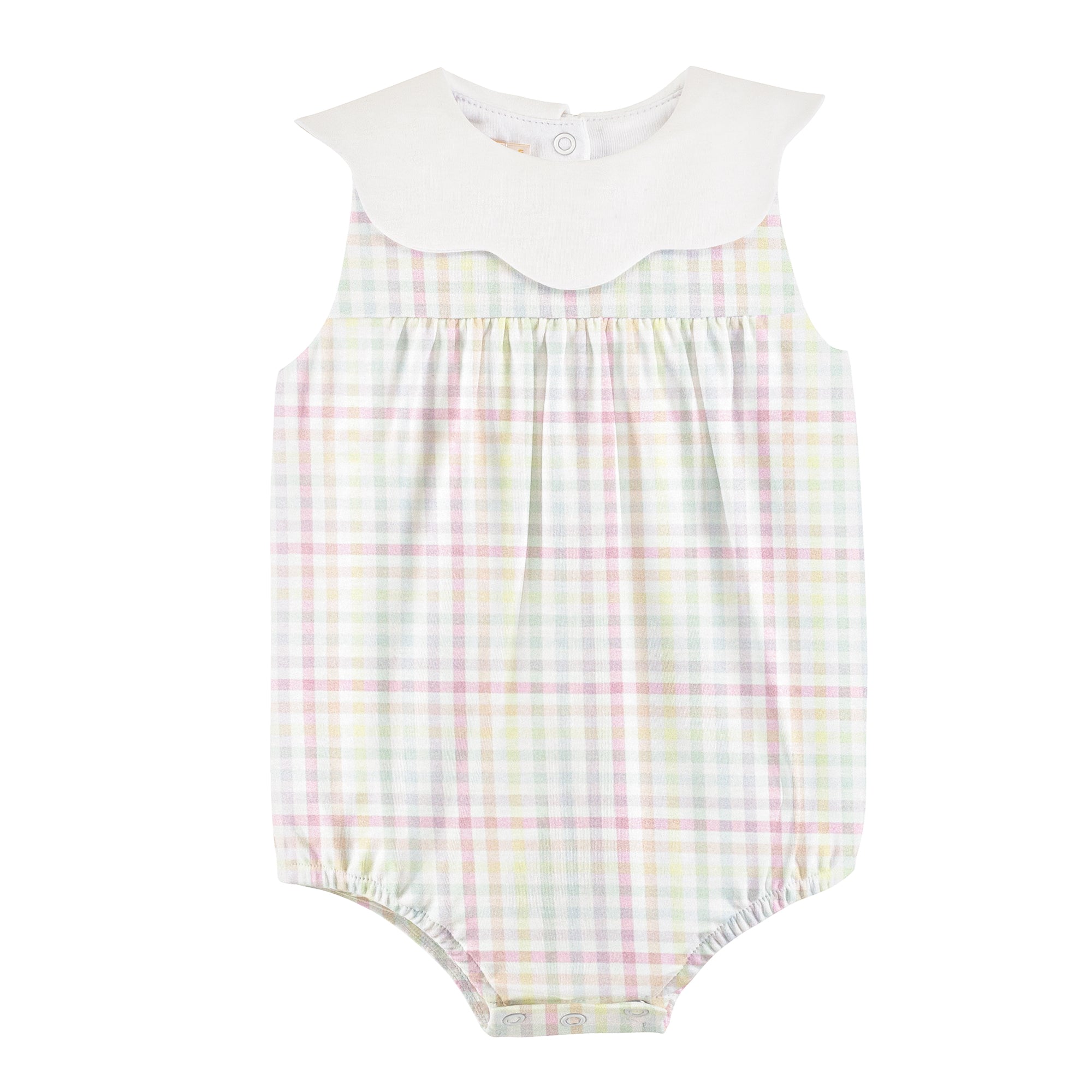 Baby Club Chic Gingham Sunshine Bubble with Collar
