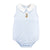 Little Hop Light Blue Gingham Bubble with Embroidery