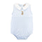 Little Hop Light Blue Gingham Bubble with Embroidery