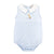 Tiny Giraffe Light Blue Gingham Bubble with Embroidery