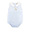Tiny Giraffe Light Blue Gingham Bubble with Embroidery