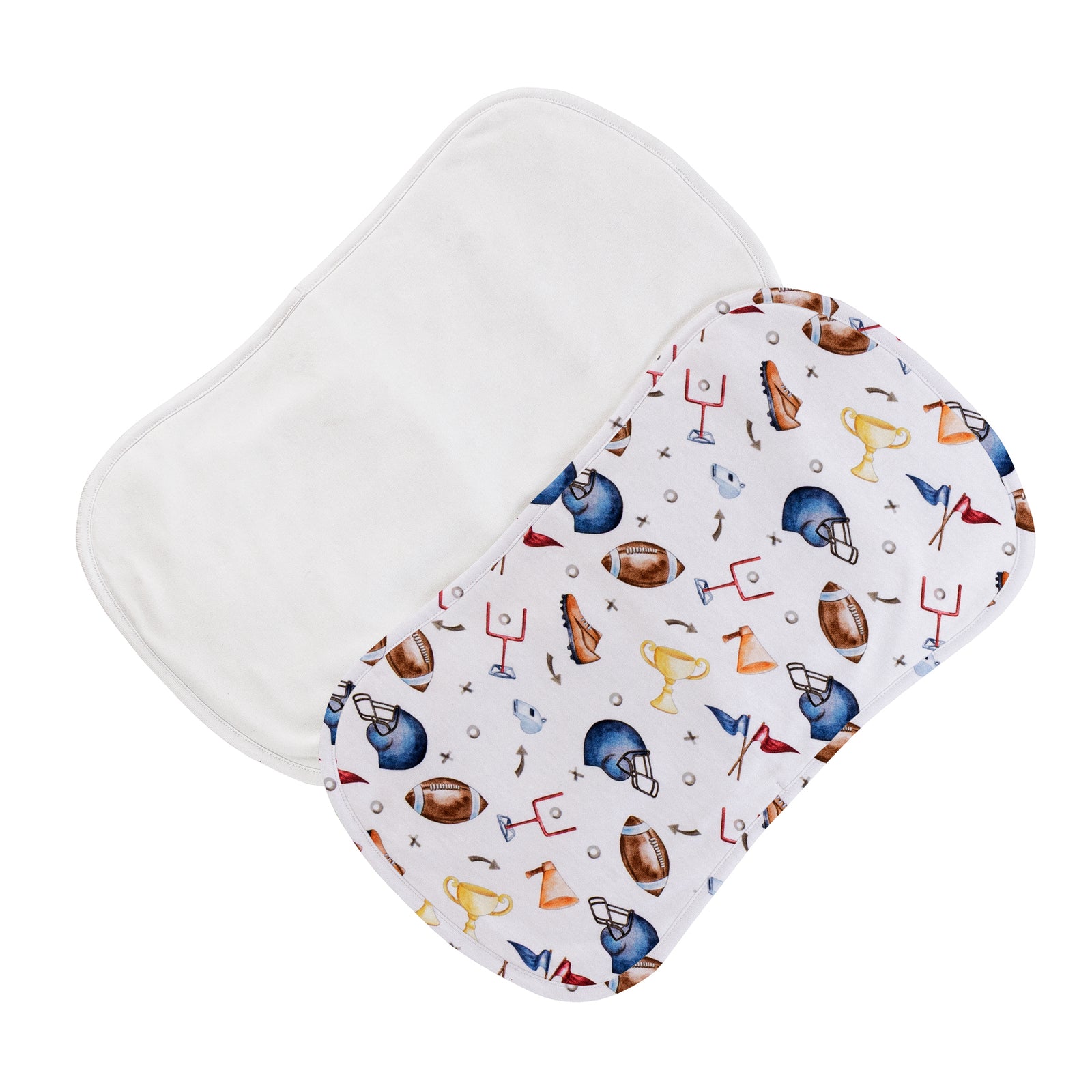 Baby Club Chic Game Day Printed Pima Burp Cloth 2PC Set