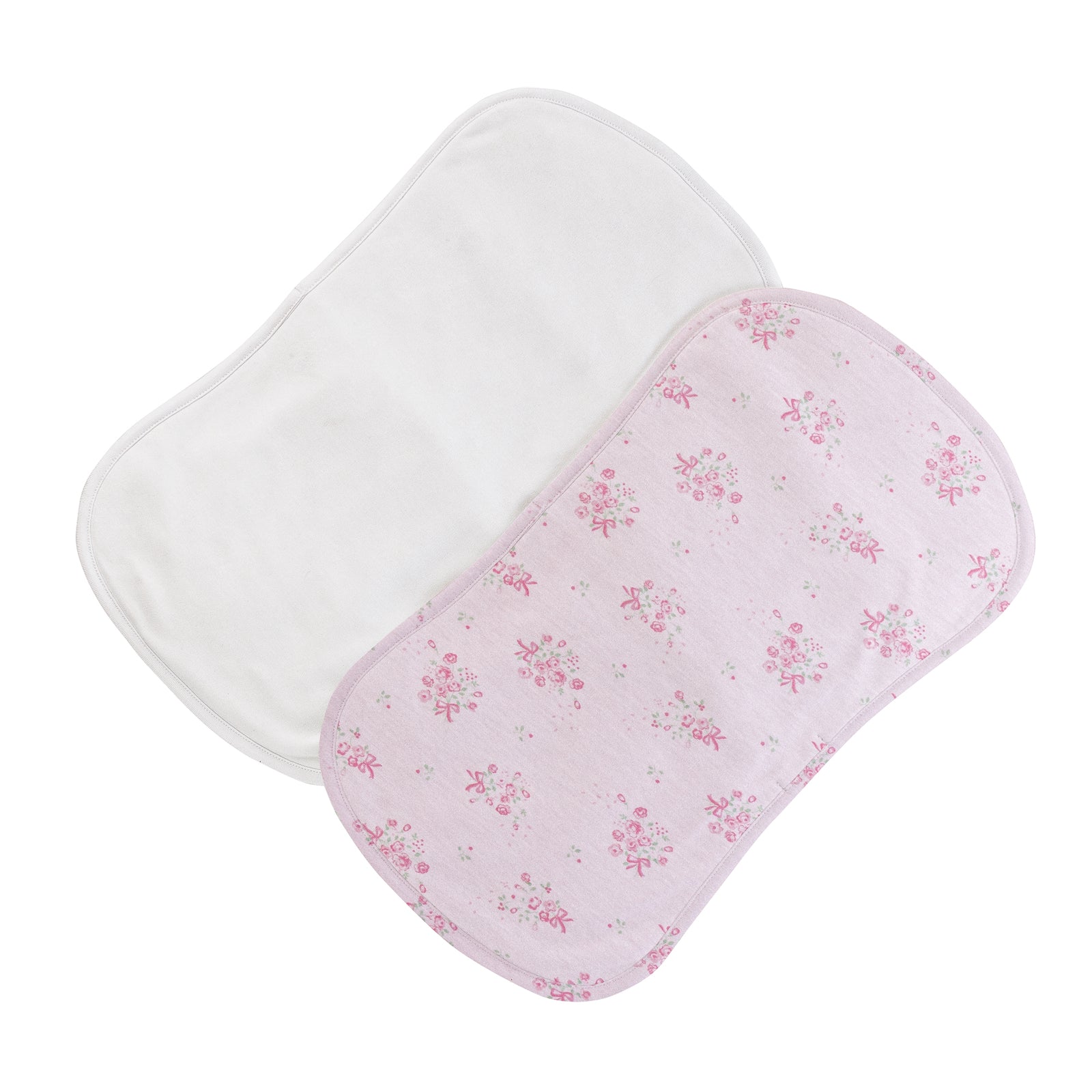 Baby Club Chic Tiny Bunches of Roses Printed Pima Burp Cloth 2PC Set