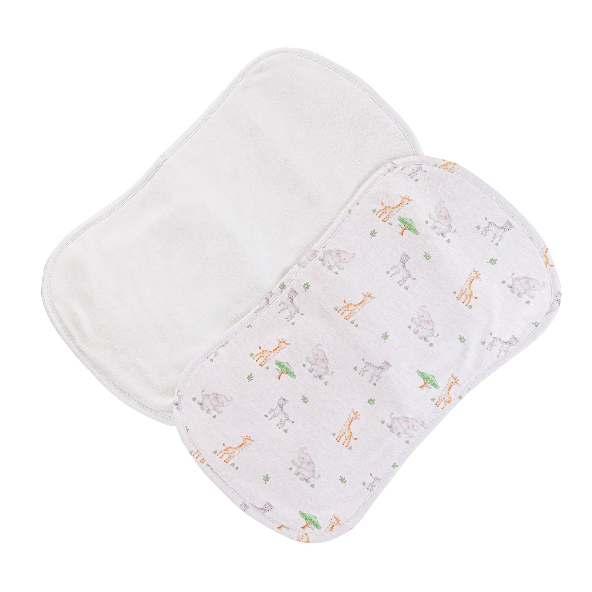 Baby Club Chic Tiny Safari Printed Pima Burp Cloth 2PC Set