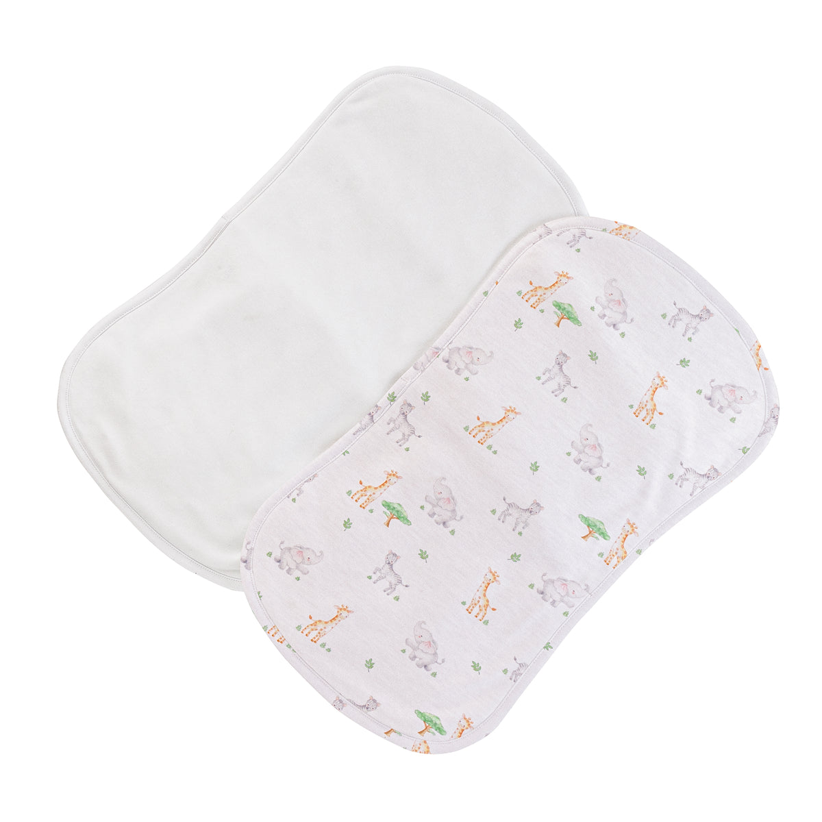 Baby Club Chic Tiny Safari Printed Pima Burp Cloth 2PC Set