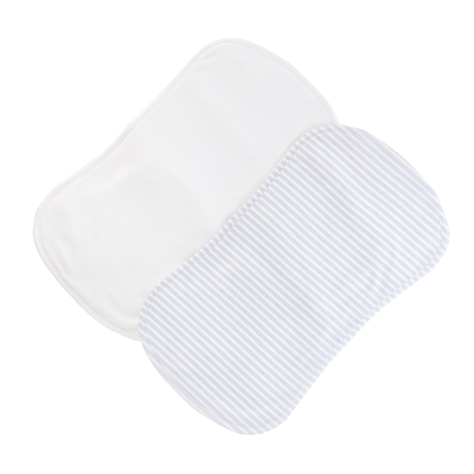 Stripes Printed Burp Cloth 2PC Set, Light Blue