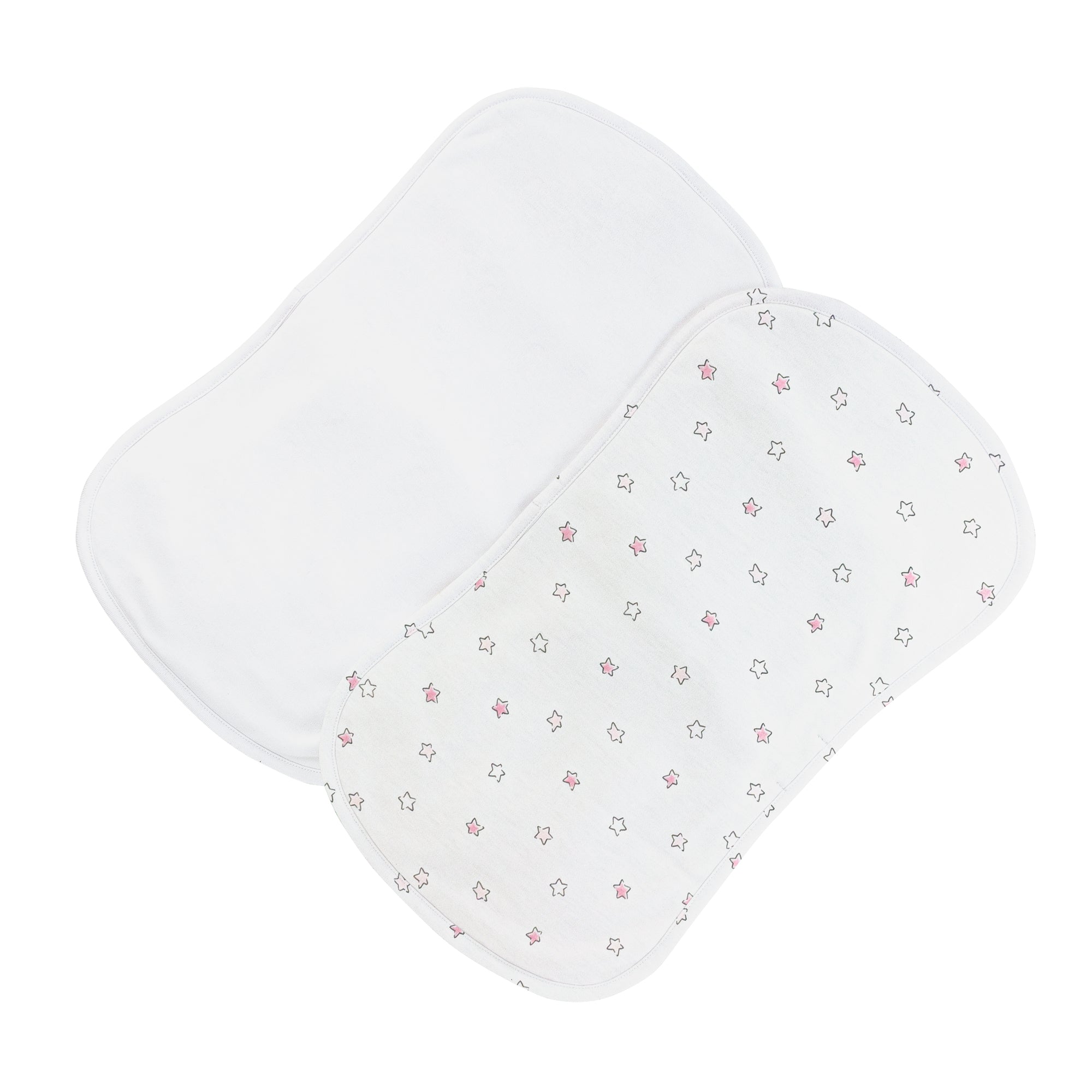 Pink Little Stars Printed Burp Cloth 2PC Set