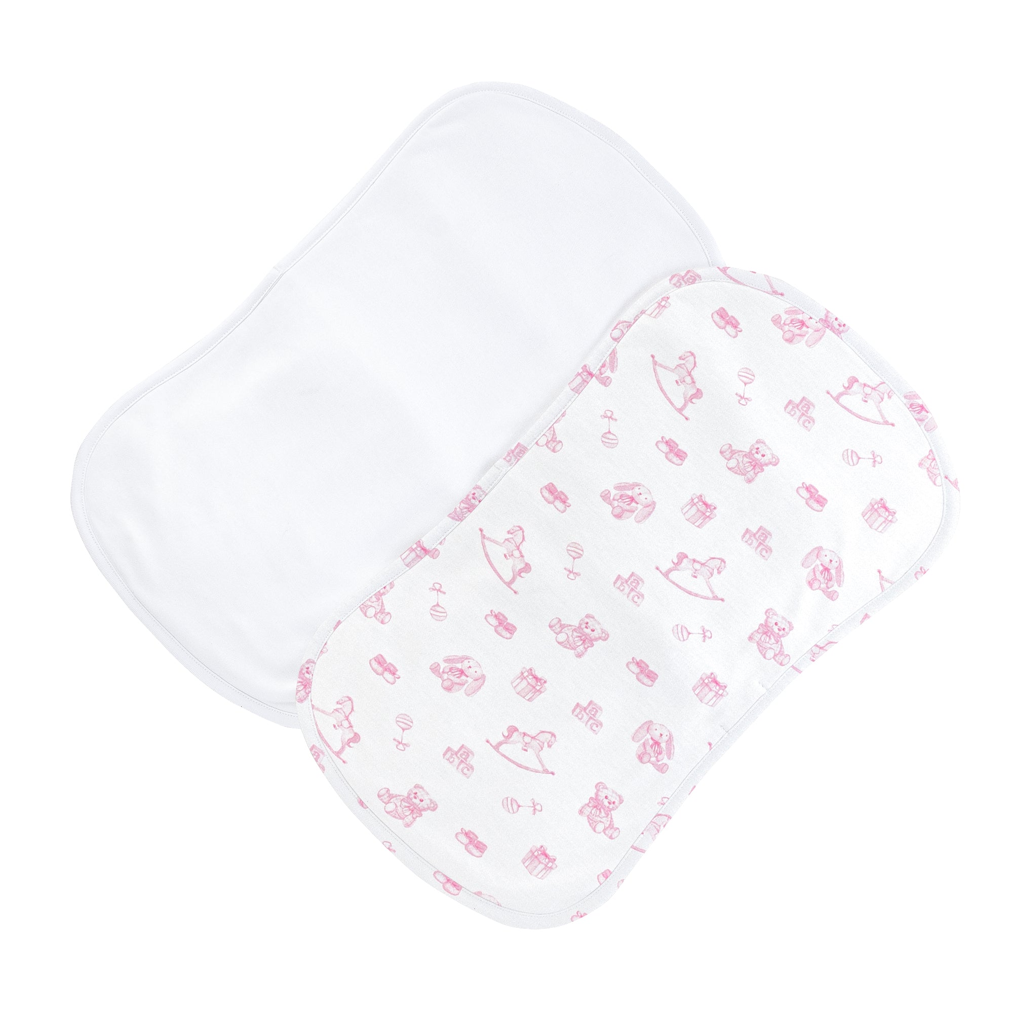 Tiny Baby Toys Printed Burp Cloth 2PC Set, Pink