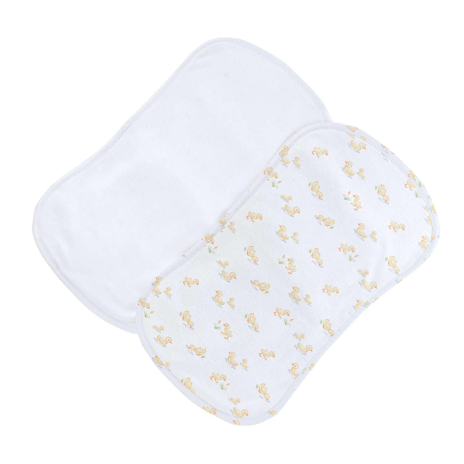 Baby Club Chic Tiny Baby Duckies Printed Pima Burp Cloth 2PC Set
